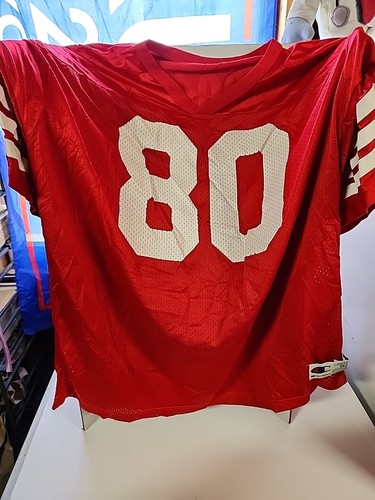 Vintage 1980s Red Champion Football Jersey #80 Jerry Rice Size 52 - Picture 6 of 6