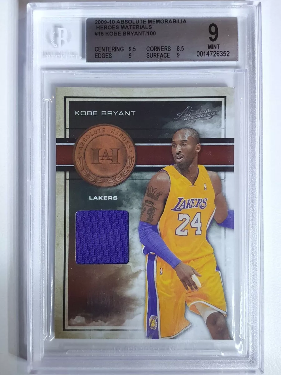 2009 Absolute Kobe Bryant PATCH 100 Game Worn Jersey BGS 9
