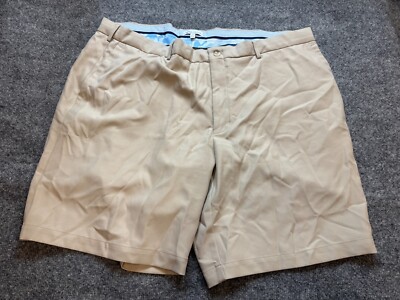 Peter Millar Mens Golf Short Size 44 Tan Classic Flat Front Slash