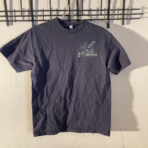 Vintage Guam Map AAA Island Saipan Men’s Black T Shirt Size M