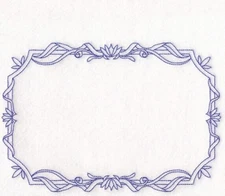 Decorative Purple Frame Embroidered Quilt Label Personalized choice of Color