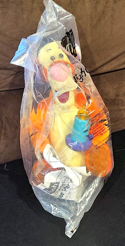 1998 NEW Mattel Disney  Winnie the Pooh Tigger Night Light Friend Plush 10"