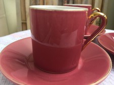 2 Tasses à Café Vintage Rétro Motif Cerises - état Très Bon - 5cm X 7,5cm