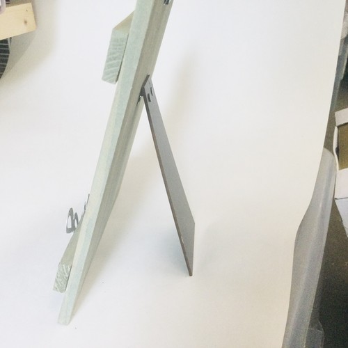 Wooden Plank Board Photo Display, Photo Holder Greenish Gray Embellished 4x6” - Picture 4 of 4