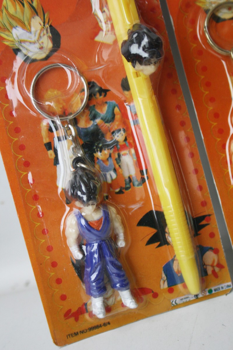4X VINTAGE 90'S DRAGON BALL GT PEN + FIGURE KEYCHAIN SON GOKU