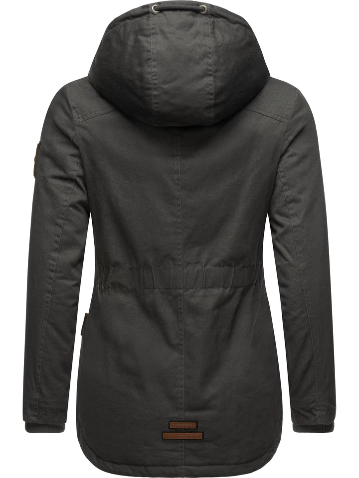 Marikoo Mujer Invierno Chaqueta Abrigo Corto Baumwollparka Capucha Outdoor Otoño - Imagen 4 de 4