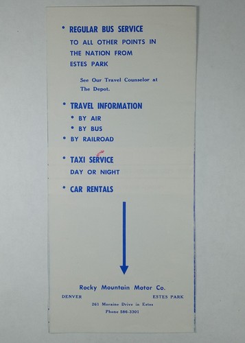 1950s Estes Park Colorado Glass Top Bus Tours National Park Tourist Pamphlet - Picture 2 of 3