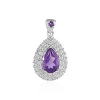 Cavill AnhäNger Amethyst 2,4Ct Silber 925 Rhodiniert Zirkon Tropfen