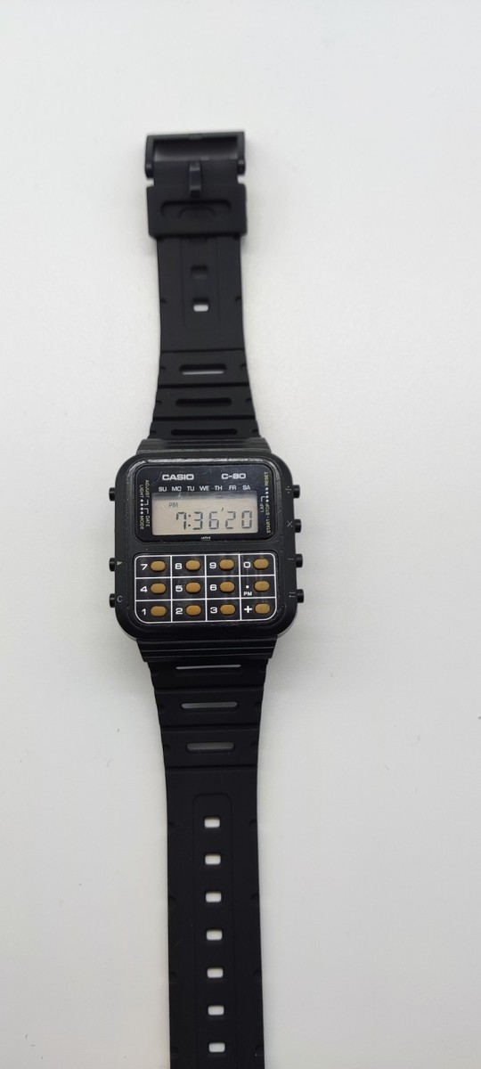 レア CASIO C-80 calculator デジタル腕時計 Casio C-80 Vintage Calculator Watch made in Japan – New Battery