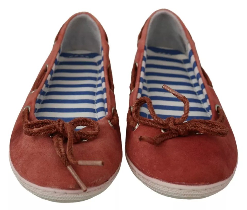 PANTOFOLA D’ORO Pantofola D'Oro Corallo Camoscio Pizzo Fiocco Mocassini Balletto Basse Donna Da