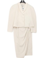 Coast Women's Two Piece Suit UK 16 Cream Polyester with Elastane Skirt Suit