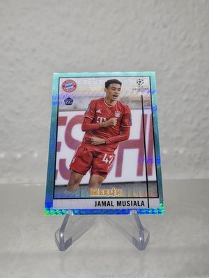 Jamal Musiala Aqua Prism Rookie Card RC 2020-21 Topps Merlin Chrome UEFA  #73