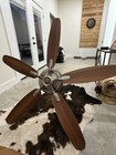 52 in 5-Blade Ceiling Fan Brushed Nickel, Brown/Silver, Wall Switch — photo 5