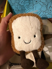 Jellycat Toast Amuseables Plush Bag Charm Keychain Cute Gift NWT W/Bag
