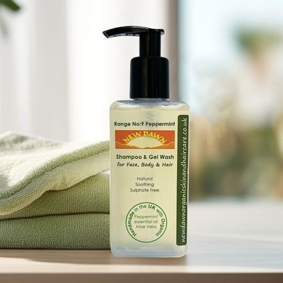 PFEFFERMINZSHAMPOO und GEL WASH - New Dawn Bio handgemachte Haarpflegeprodukte 