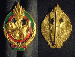 INSIGNE MILITAIRE – 5° R.E.I. DORÉ AJOURÉ DRAGO BERANGER