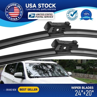 SET OF 2 NEW 24''& 20'' Premium Windshield Wiper Blades Standard Hybrid silicone