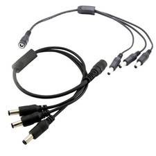 CCTV DC Power Splitter Cable 2 PCS 5.5x2.5mm Female to 3 Male 3 Way Connector