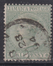 Jamaica 1883 Victoria 1/2d Fine Used  SG 16a VGC