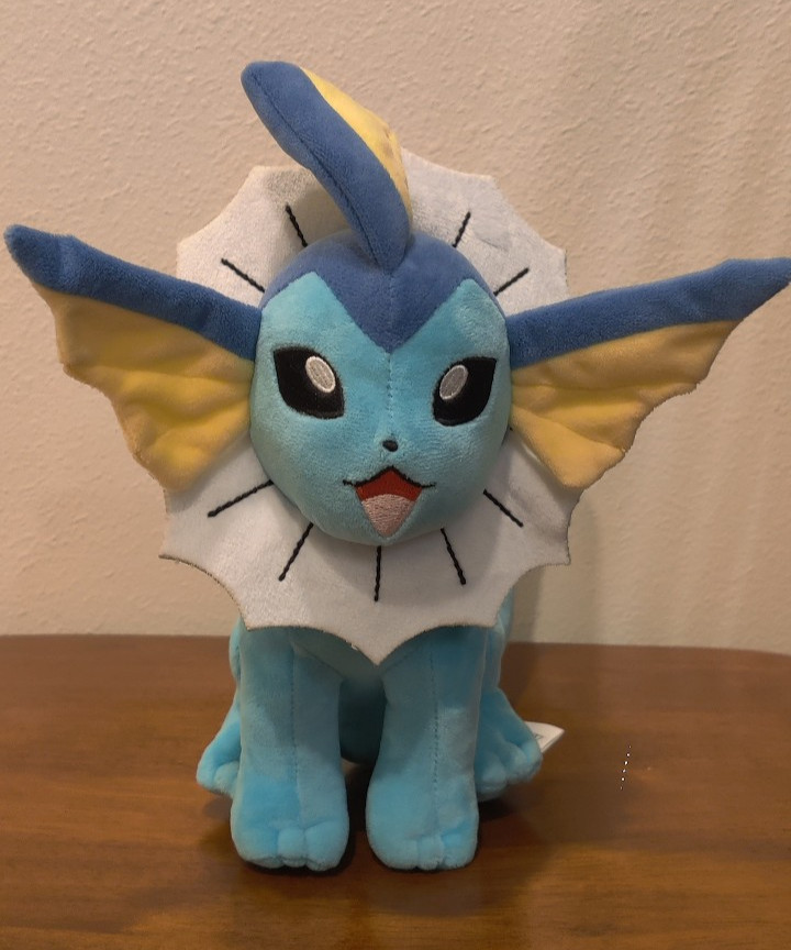 Pokemon Vaporeon Plush 10&rdquo; Toy Nintendo Stuffed Animal Game Freak 2023 Jazwares