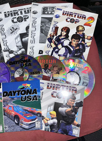 Sega Saturn MK-80000A, Controller, Not For Resale Games & Arcade Gun - TESTED