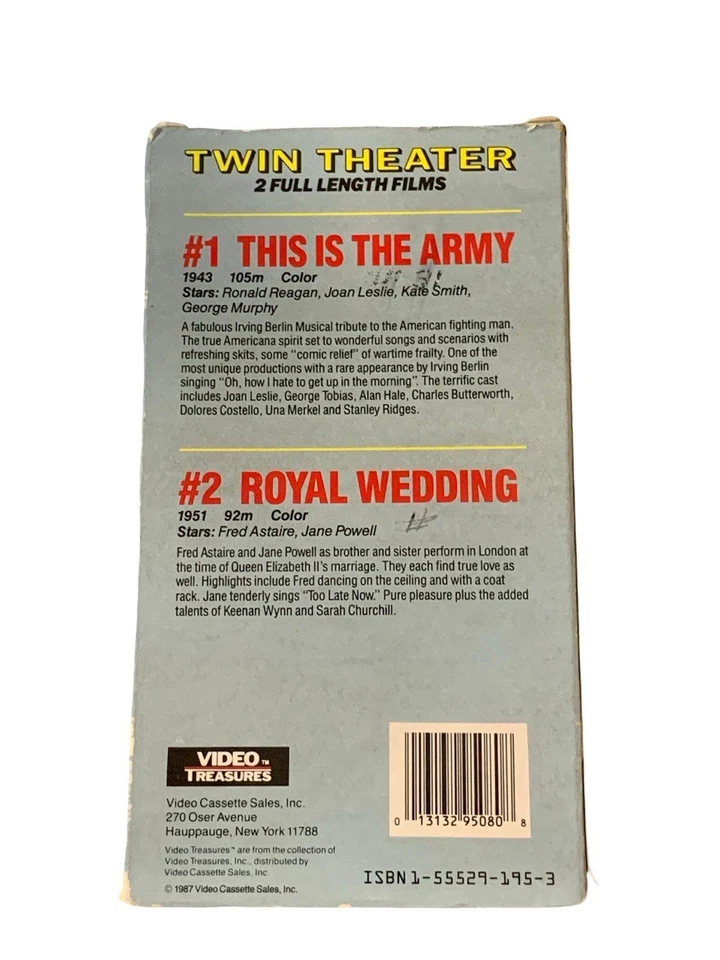 Twin Theater VHS: This is The Army / Royal Wedding Musical Comedy - Image 2 of 2
