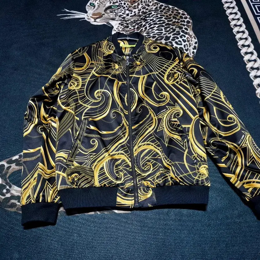Versace Baroque Pattern Bomber Jacket Men Size 52… - image 5