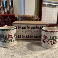 Emma Bridgewater “Christmas Cabin” Set of two Half Pint Mugs