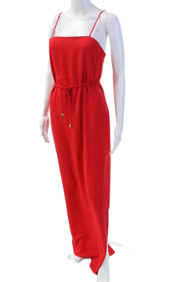 Maxi Vestido Rojo Amanda Uprichard Para Mujer Sin Mangas Cuello Cuadrado Talla PP Foto 2 de 4