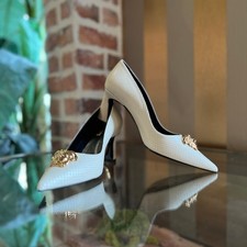 VERSACE Cream St Ayers Python Medusa Pumps SZ...