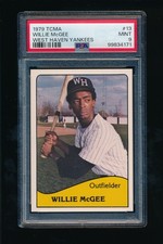 1979 TCMA #13 Willie McGee PSA 9 MINT West Haven Yankees RC