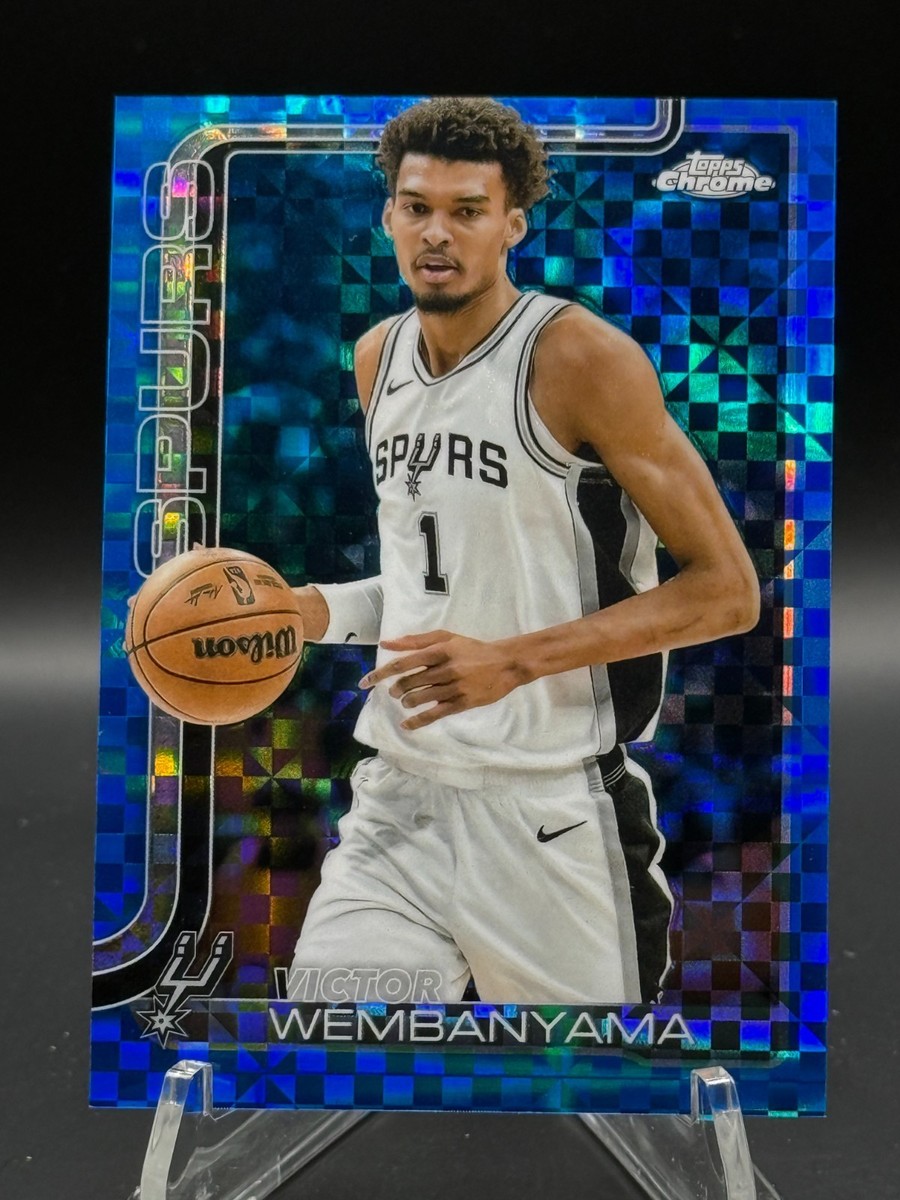 2025-26 Topps Chrome - Victor Wembanyama #221 Blue X-Fractor Spurs