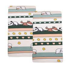 Soft Animals Printed Crib Sheet for Boys Girls,2 Pack Crib Mattress Sheet or ...