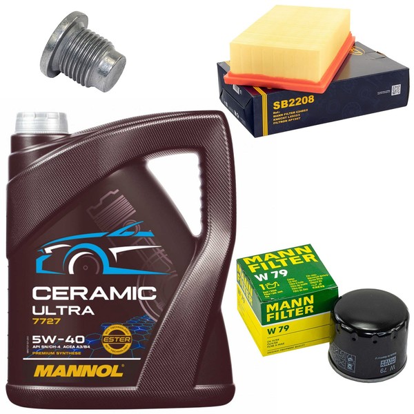 MotoröL Filter Set 5W-40 5 Liter + ÖLablassschraube FüR Renault Clio III 1.5-image