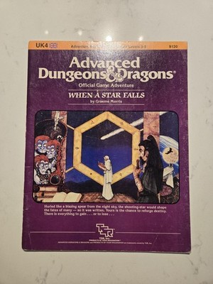 Advanced Dungeons & Dragons When A Star Falls w/Map UK4 #9120 TSR Module