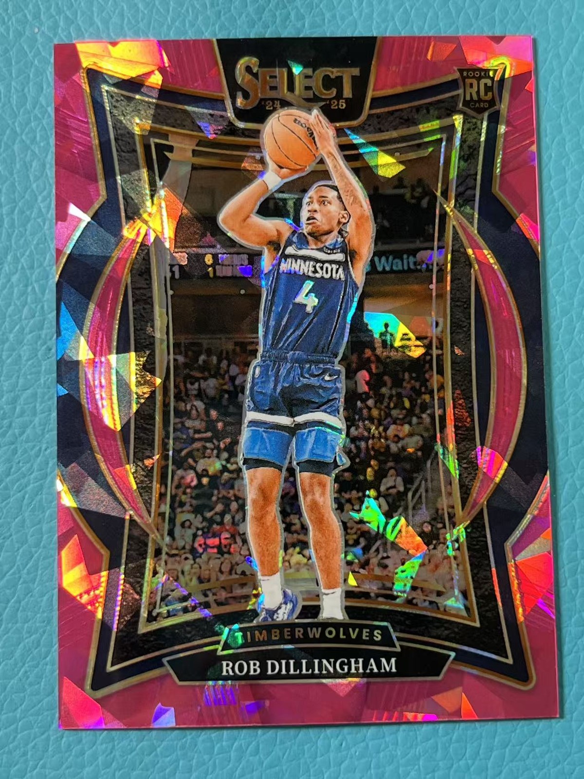 Rob Dillingham 2024-25 Panini Select 46/99 Purple Cracked Ice RC Wolves #84