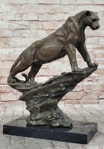 ART LARGE BRONZE CHEETAH BIG CAT LEOPARD FELINE PANTHER LION JAGUAR FIGURE SALE