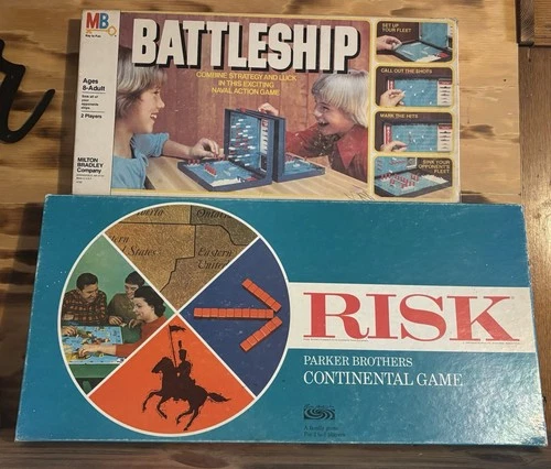 ⚡️LOT Vintage 1960s Parker Brothers RISK + 1980s MB Battleship🔥Used EXCELLENT!