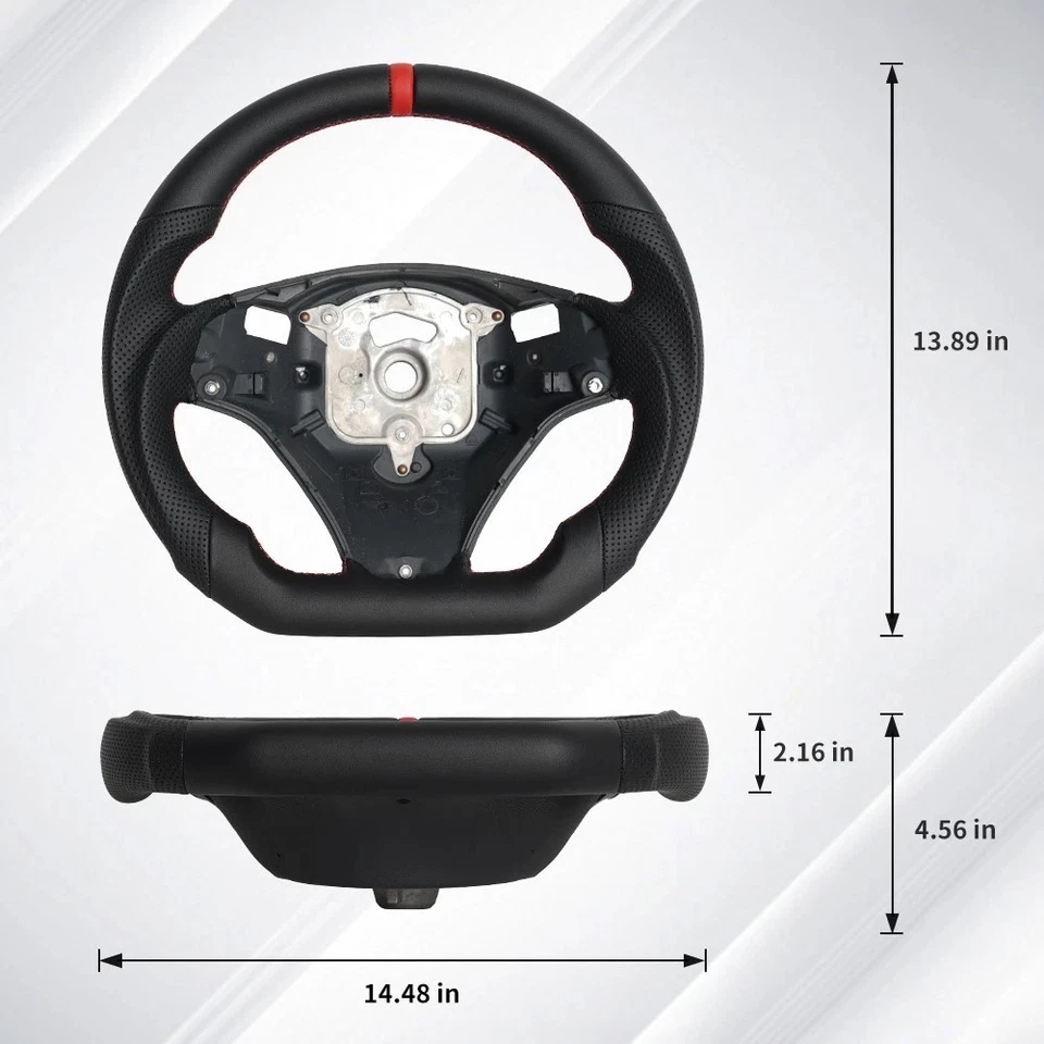 Full Leather Steering Wheel Perforated For BMW E90 E92 E93 M3 328i 335i 330d DTC - Image 4 of 4
