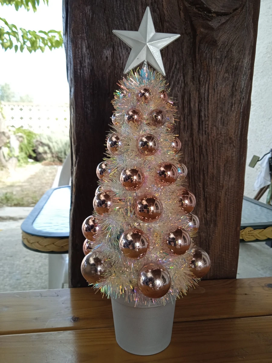 BinaryABC Stella Per Cima Albero Di Natale 20 Cm - Decorazione Luminosa In Ferro, Colore Rosa