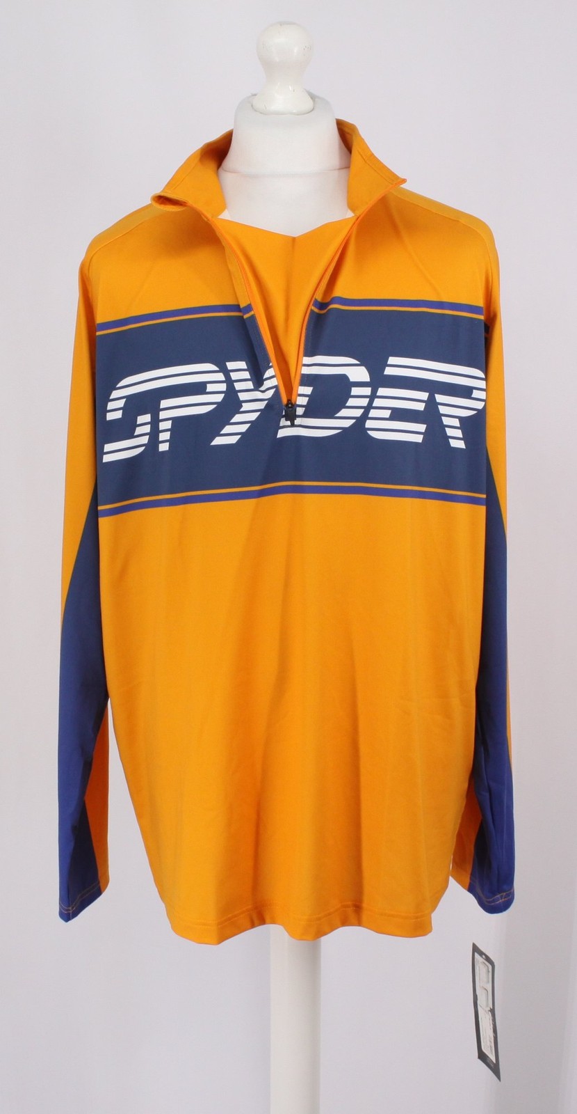SPYDER MENS PARAMOUNT 1/2 ZIP TOP L/S UK XL SAFFRON RRP £89 IB image 6
