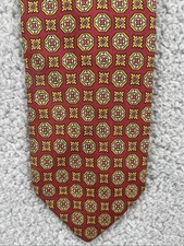 Strawbridge Clothiers Pierre Cardin Men’s Shop Silk Tie England Red Geometric