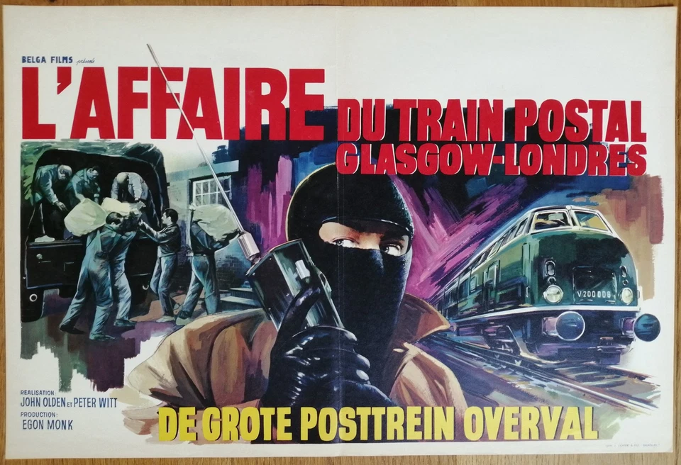 AFFAIRE DU TRAIN POSTAL GLASGOW LONDRES affiche cinema belge originale '66 - Photo 1/1