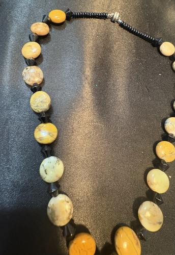 Very RARE Bumblebee Jasper Necklace 15.75” Long With Magnetic Clasp - Picture 8 of 15