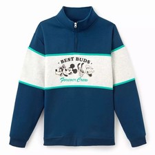 Disney Mickey  Friends 1/4 Zip Pullover Sweater Size M NEW Best Buds NWT Men  s