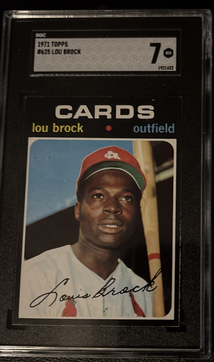 Lou Brock 1971 Topps #625 SGC 7 AMAZING EYE APPEAL LOOKS HIGHER