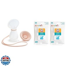 Munchkin Manual Silicone Breast Pump and 72 Cleaning Wipes