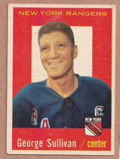 1959-60 Topps 59 George SULLIVAN Vintage New York NHL Hockey VGEX