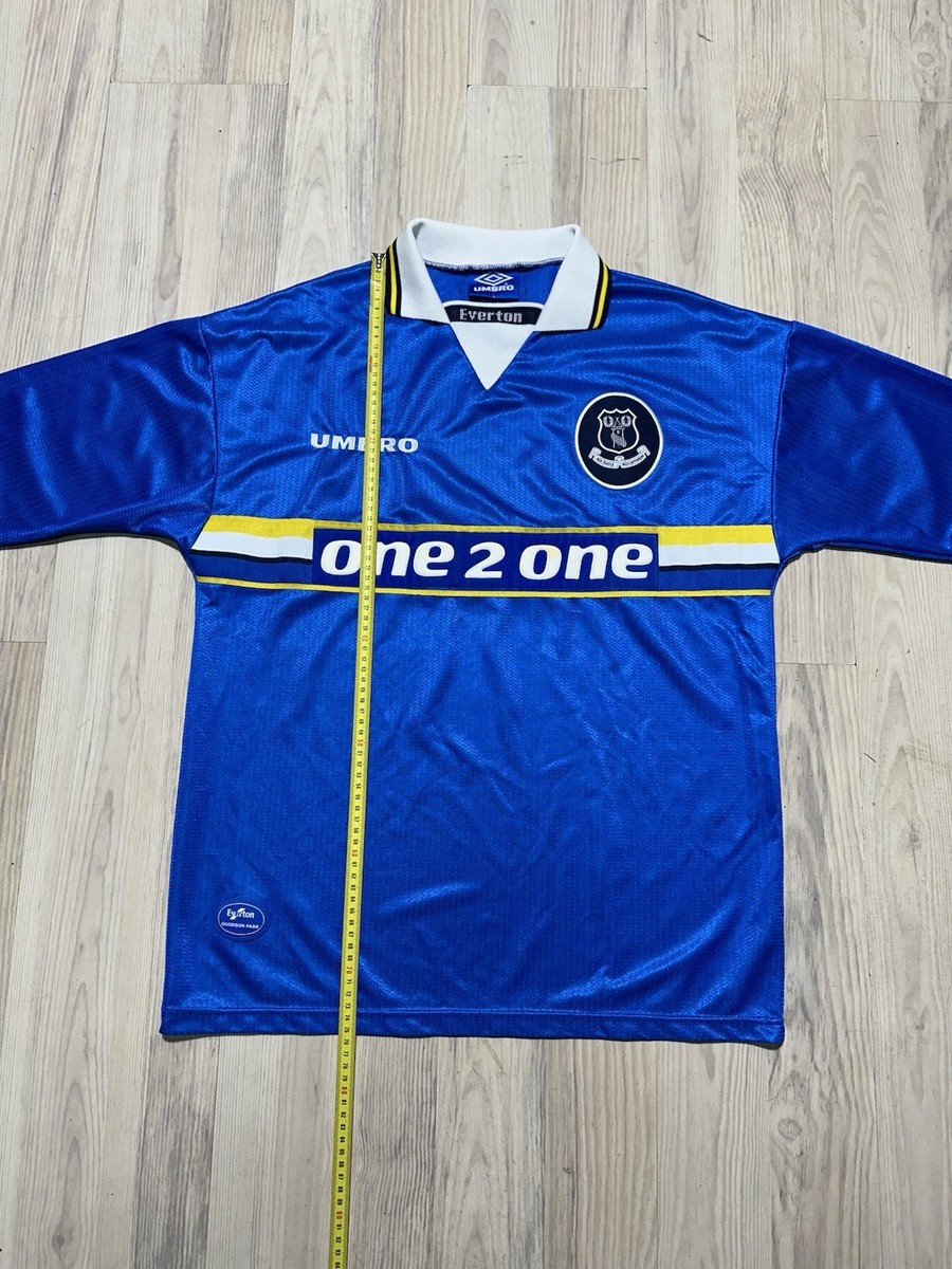 LONGSLEEVE EVERTON 1997 1998 1999 HOME FOOTBAL SHIRT SOCCER JERSEY