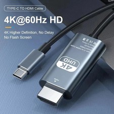 4K 60Hz Type C to HDMI Video Conversion Cable 2M Braided TV Computer Screen